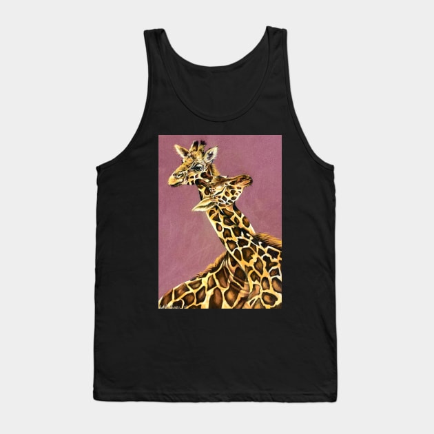 Giraffes Entwined Tank Top by Artbythree